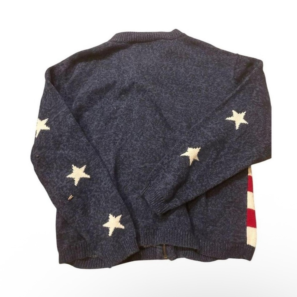 Vintage American Flag Zip-Up Sweater - Picture 3 of 4